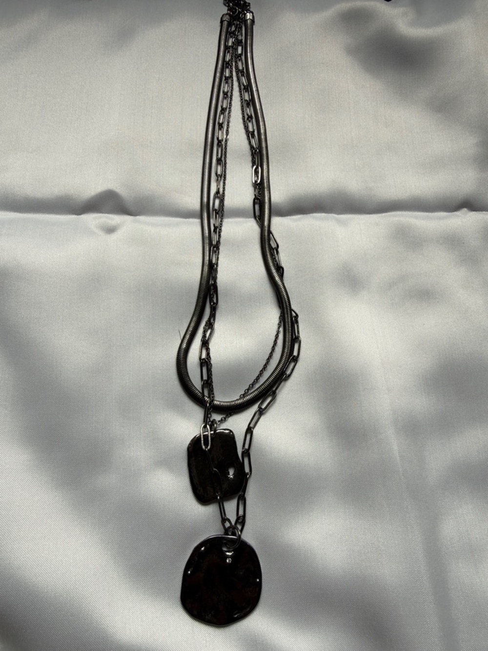 Free People Layered Black Pendant Necklace - Women Jewelry